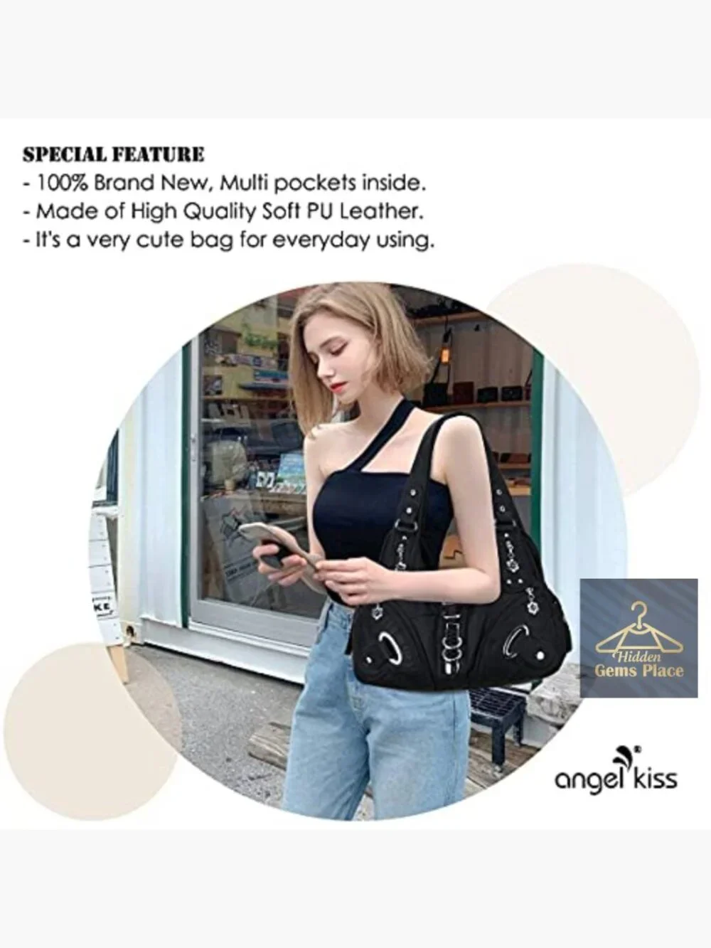 Large Hobo Shoulder Bag Purse for Women Faux Leather Satchel
